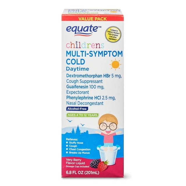 Equate Children's Mucus Relief MultiSymptom Cold, Berry Flavor Liquid