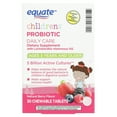 Equate Children's Daily Care Probiotic Dietary Supplement Chewable Tablets for Digestive and Immune Support, Natural Berry Flavor, 30 Count