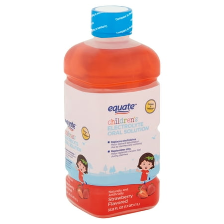 Equate Children's Strawberry Flavored Electrolyte Oral Solution, 33.8 fl oz