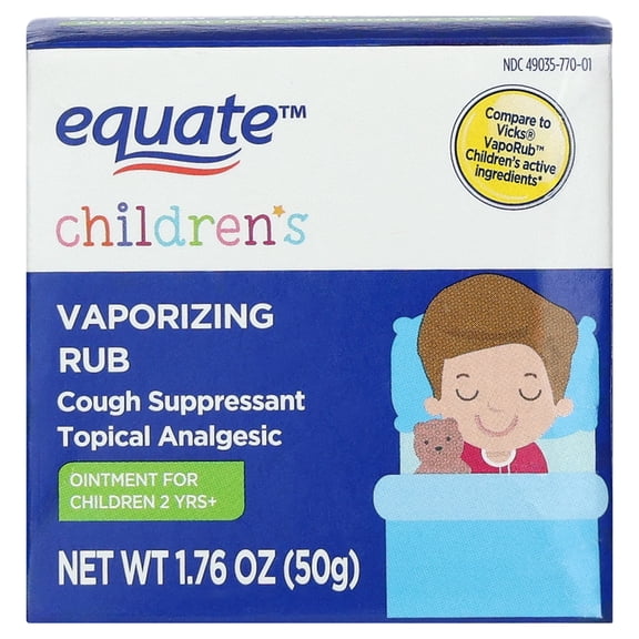 Equate Children's Cough Suppressant and Topical Analgesic Vaporizing Rub, 1.76 oz