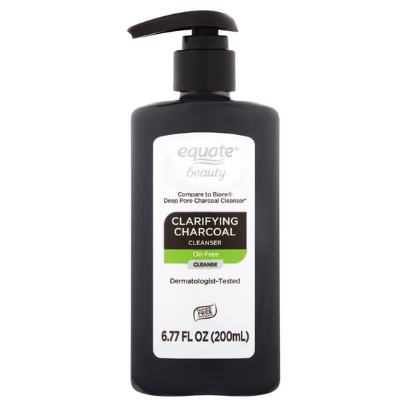 Equate Clarifying Charcoal Cleanser for Face Care, 6.77 fl oz, Compare to Biore® Deep Pore Charcoal Cleanser