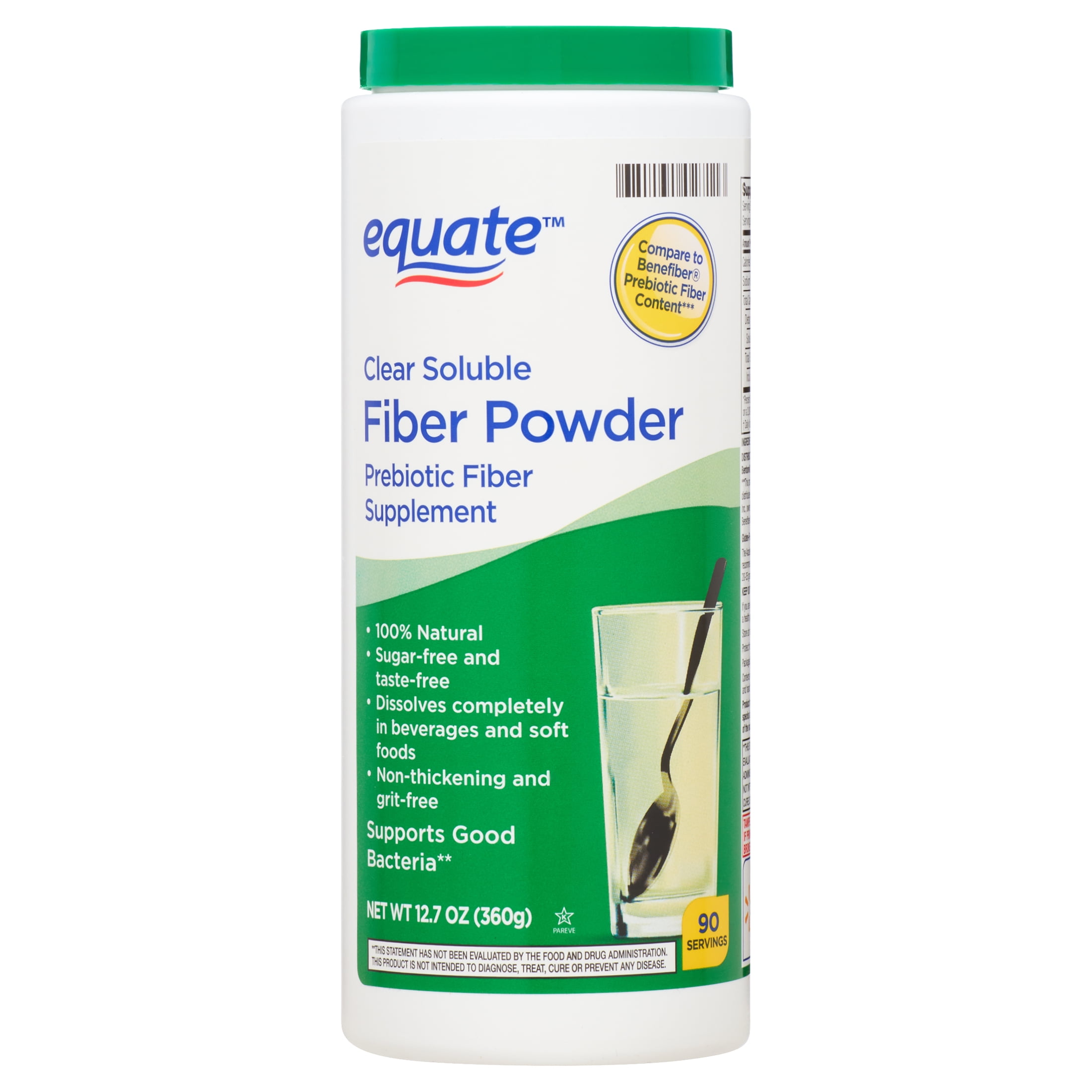 Equate Clear Soluble Fiber Powder, 12.7 oz, Compare to Benefiber Prebiotic Fiber Content