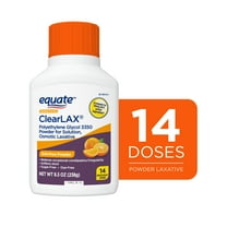 Equate ClearLAX Polyethylene Glycol 3350 Powder for Solution, Osmotic Laxative, Orange, 8.3 oz, Compare to MiraLAX Active Ingredient