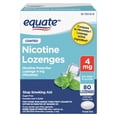thumbnail image 1 of Equate Nicotine Lozenge 4 mg, Stop Smoking Aid, Ice Mint Flavor, Coated, 80 Count, 1 of 9