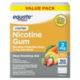 thumbnail image 1 of Equate Nicotine Gum  2 mg, Stop Smoking Aid, Fruit Flavor, 160 Count, 1 of 9