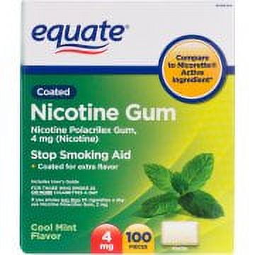 Equate Coated Nicotine Gum, Mint, 4mg