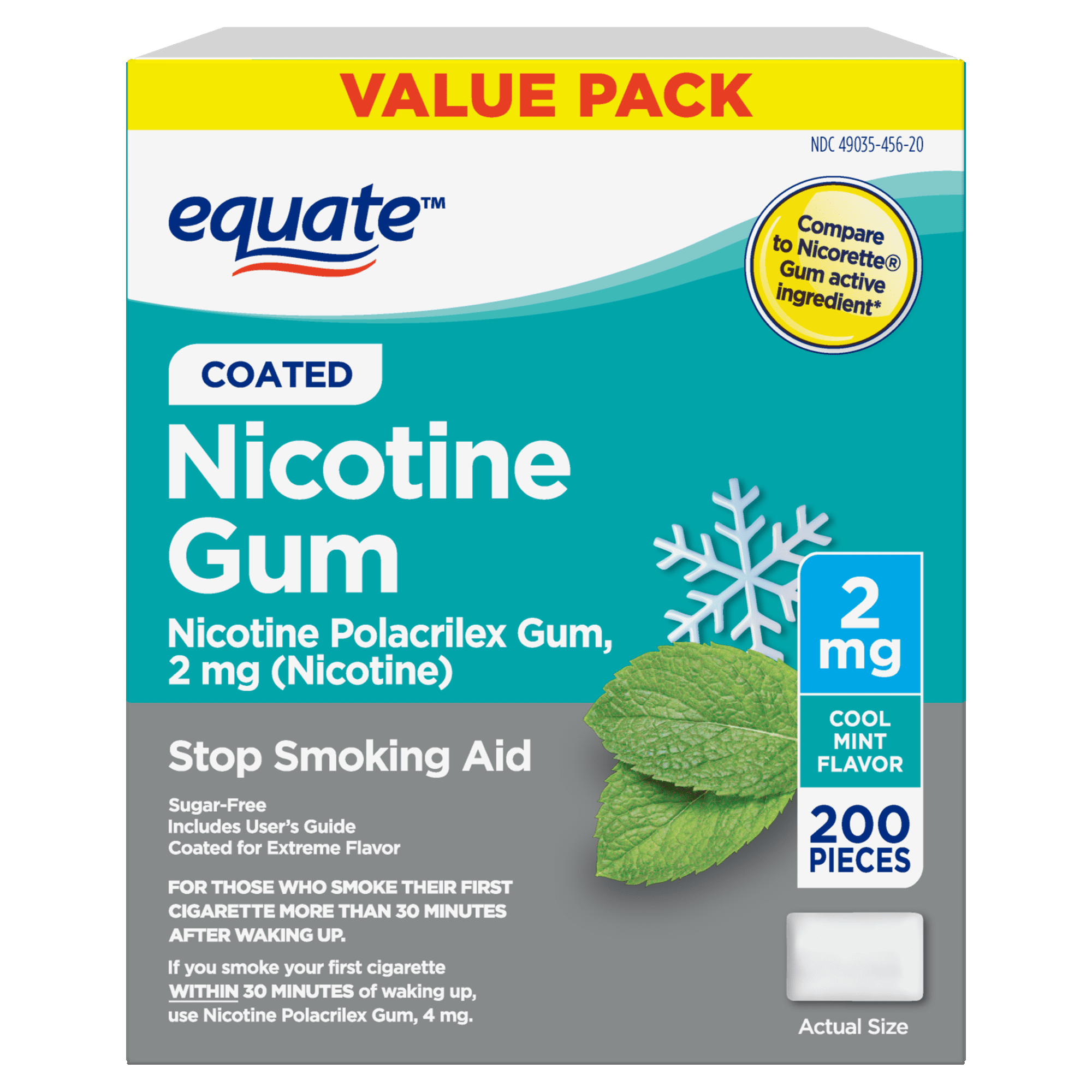 how to smoke your first cigarette Equate Coated Nicotine Polacrilex Gum, 2 mg (Nicotine), Stop Smoking Aid,  Mint , 200 Count