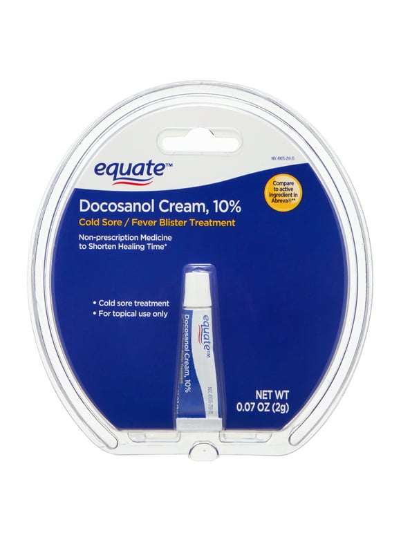 Equate Cold Sore and Fever Blister Treatment Docosanol 10% Cream, 0.07 oz