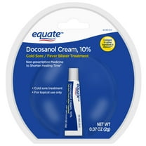 Equate Cold Sore and Fever Blister Treatment Docosanol 10% Cream Tube, 0.07 oz, 1 Count, Compare to Active Ingredient in Abreva®