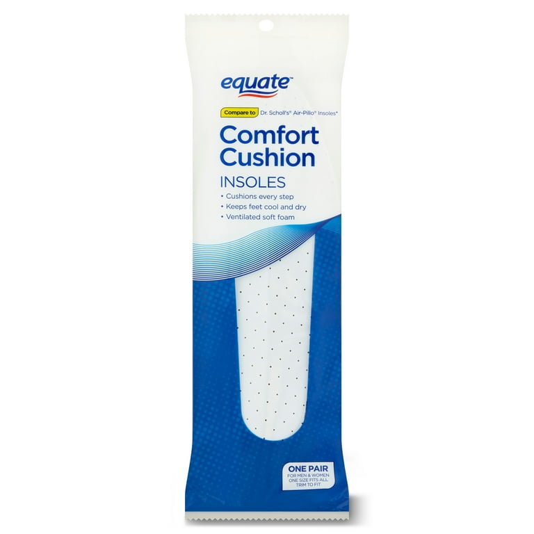 Equate Comfort Cushion Foam Insoles Unisex All Ages White 1 Pair Walmart