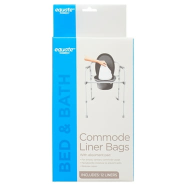Equate Commode Liner Bags with Absorbent Pad, 12 Count