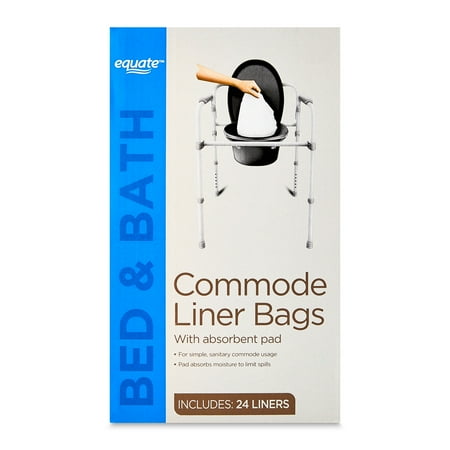 Equate Commode Liner Bags with Absorbent Pad, 24 Count