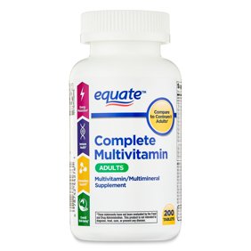 Equate Complete Multivitamin/Multimineral Supplement Tablets, Adults, 200 Count, Compare to Centrum&reg; Adults