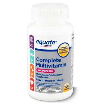 Equate Complete Multivitamin/Multimineral Supplement Tablets, Women 50+, 100 Count, Compare to Centrum® Silver® Women 50+