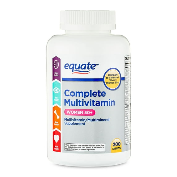Equate Complete Multivitamin/Multimineral Supplement Tablets, Women 50+, 200 Count, Compare to Centrum® Silver® Women 50+