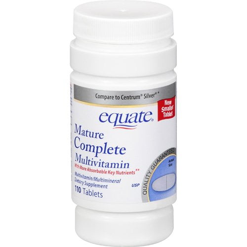 Equate: Complete Multivitamin Tablet Mature Dietary Supplement, 110 ct