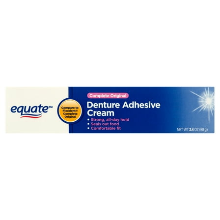 Equate Complete Original Denture Adhesive Cream, 2.4 oz, Compare to Fixodent® Complete Original