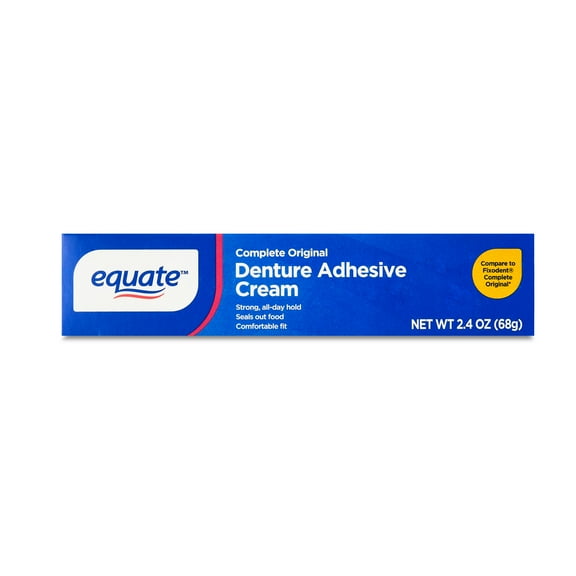 Equate Complete Original Denture Adhesive Cream, 2.4 oz, Compare to Fixodent® Complete Original