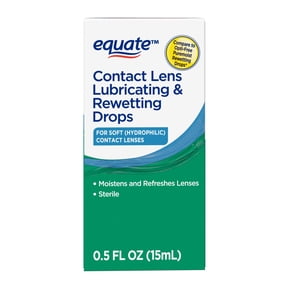 Equate Contact Lens Lubricating & Rewetting Drops for Soft Contact Lenses, 0.5 fl oz (15mL), Compare to Opti-Free Puremoist Rewetting Drops