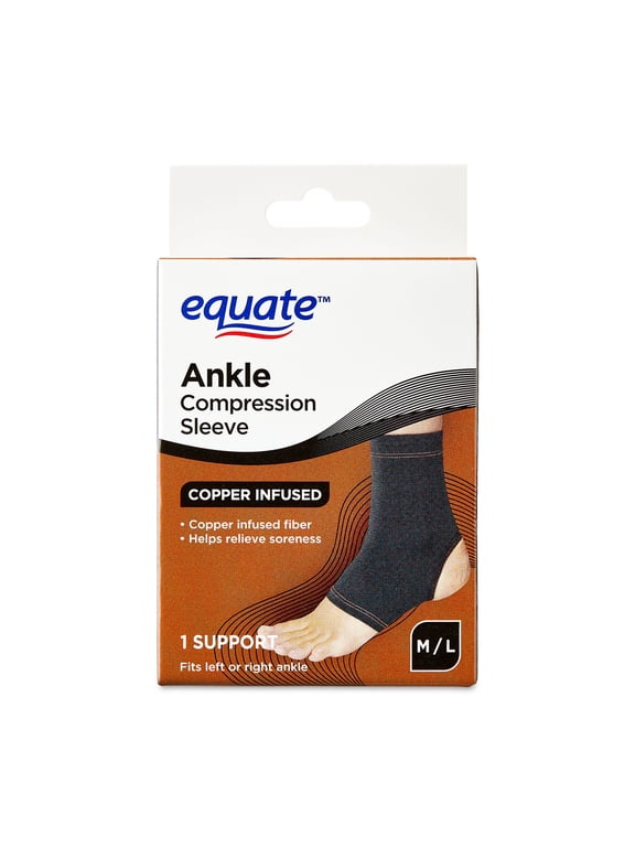Copper-Infused Ankle Compression Sleeve, Medium/Large