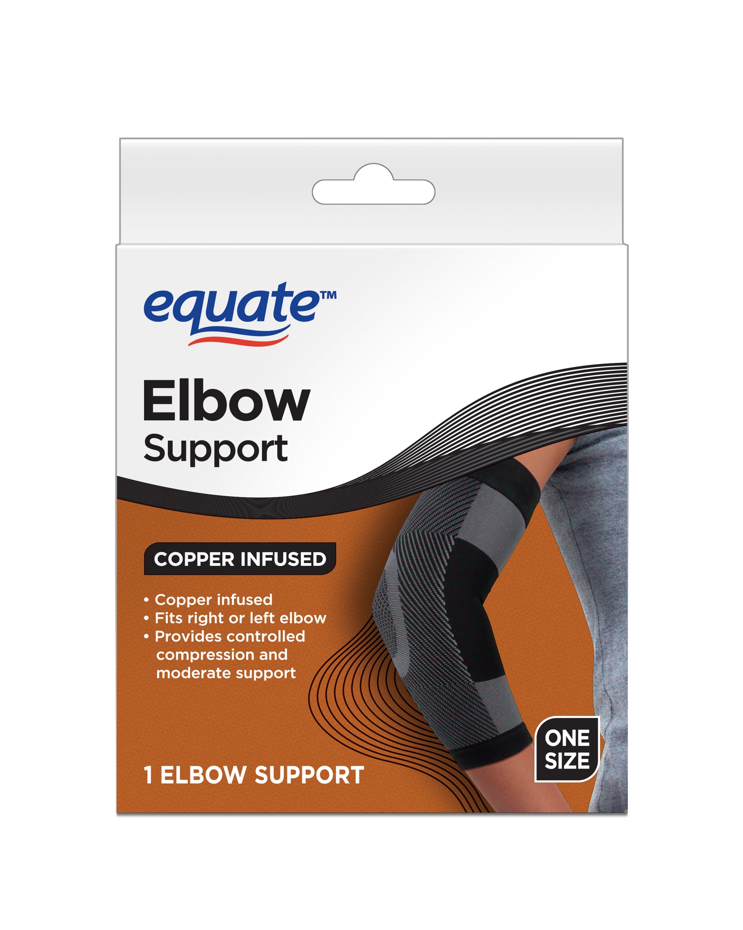 Equate Copper Infused Elbow Support for Compression and Moderate Support, 1 Count, One Size