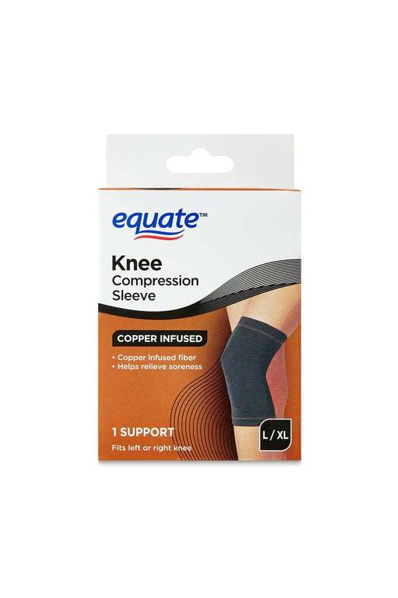 Copper Infused Knee Support Compression Sleeve, Large/Extra Large, Unisex