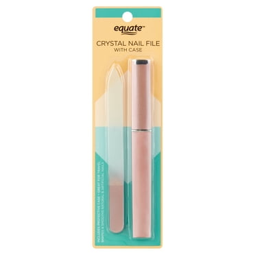 Equate Crystal Glass Nail File or Salon Board with Protective Case for Nail Care