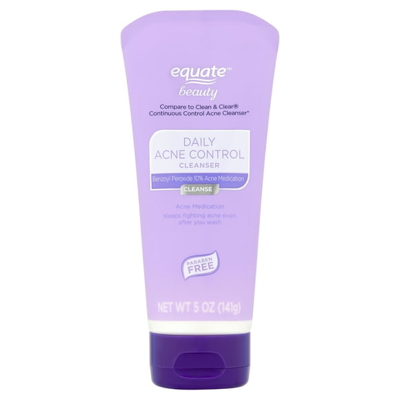 Equate Daily Acne Control Cleanser with 10% Benzoyl Peroxide for Acne Care, 5 oz, Compare to Clean & Clear® Continuous Control Acne Cleanser