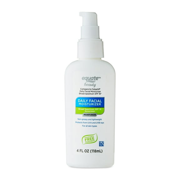 Equate Daily Facial Moisturizer SPF 15 4oz, Compare to Cetaphil Daily Facial Moisturizer Broad Spectrum SPF 15