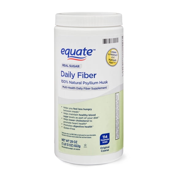 Equate Daily Fiber Supplement Powder, Unflavored, Compare to Metamucil 4-in-1 Multihealth Fiber, 29 oz