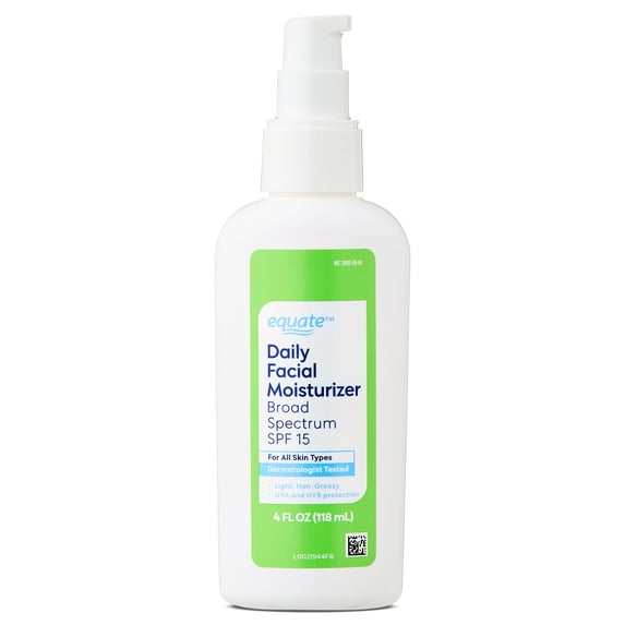 Equate Daily Moisturizer, Broad Spectrum SPF 15, 4 fl oz