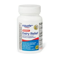 Equate Dairy Relief Lactase Enzyme Caplets, Original, 120 Count, Compare to Lactase Enzyme in Lactaid® Fast Act