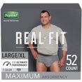 thumbnail image 1 of Equate Depend Real Fit Incontinence Underwear for Men, Maximum Absorbency, Large/Extra-Large, Grey, 104 Ct (Pack of 8 | Total of 832 ct), 1 of 3