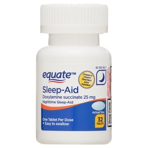Equate Nighttime Sleep-Aid Doxylamine Succinate 25mg Tablets, 32 Count, Compare to Unisom® Sleep Tabs® Active Ingredient