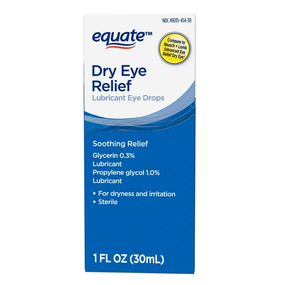 Equate Dry Eye Relief Lubricant Eye Drops, 1 fl oz, Compare to Bausch + Lomb Advanced Eye Relief Dry Eye