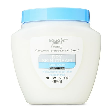 Equate Dry Skin Facial Cream for Face Care to Moisturize Soft Skin, 6.5 oz, Compare to Pond's® Dry Facial Cream