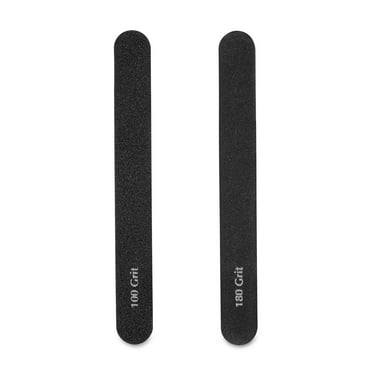Equate Heavy Duty Salon Board or Nail File for Nail Care Including Shaping & Smoothing, 2 Sided 100 Grit and 180 Grit, Black (2 Count)
