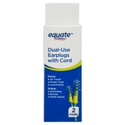 Equate Dual-Use Earplugs with Cords, 2 Pk