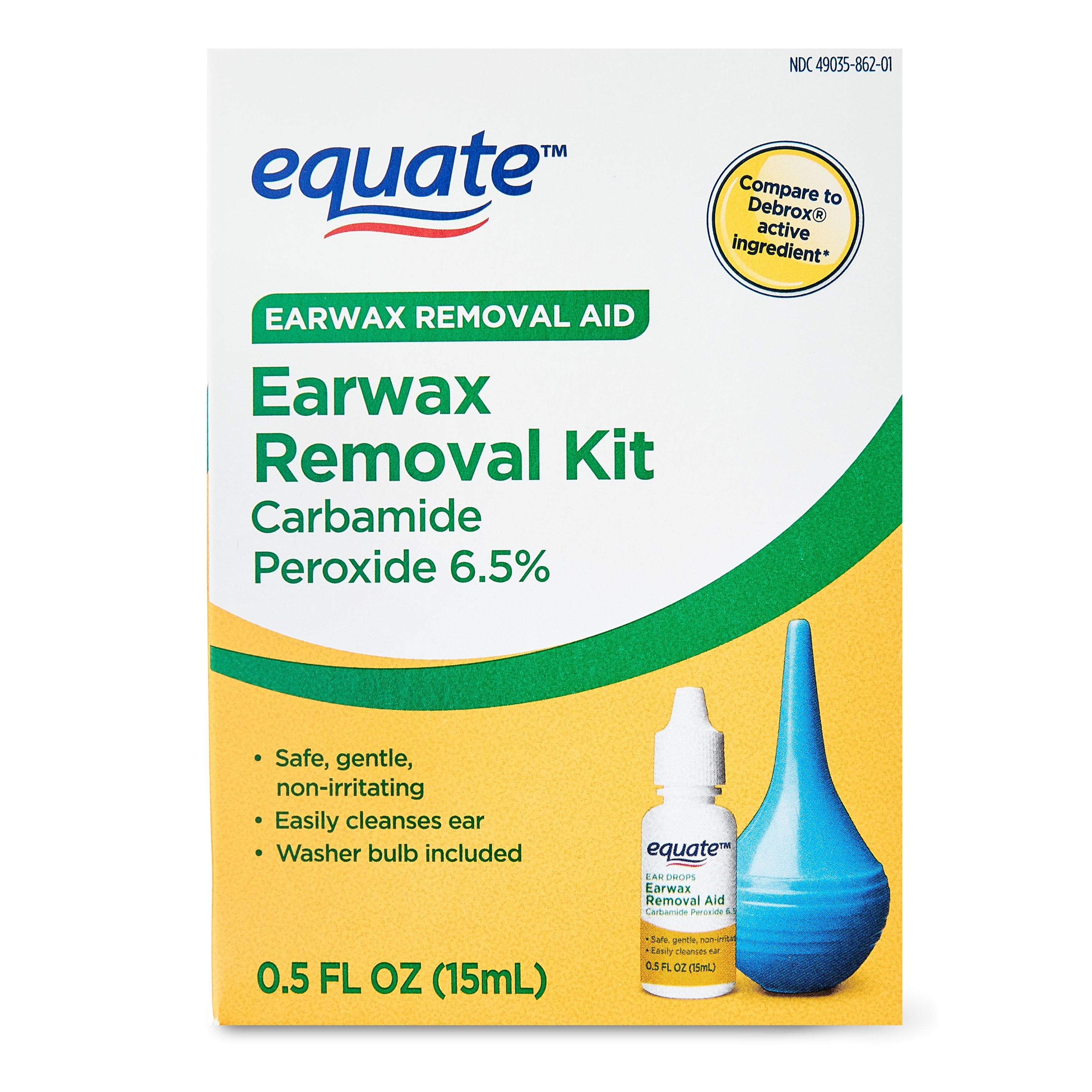 Equate Earwax Removal Kit, 0.5 fl oz