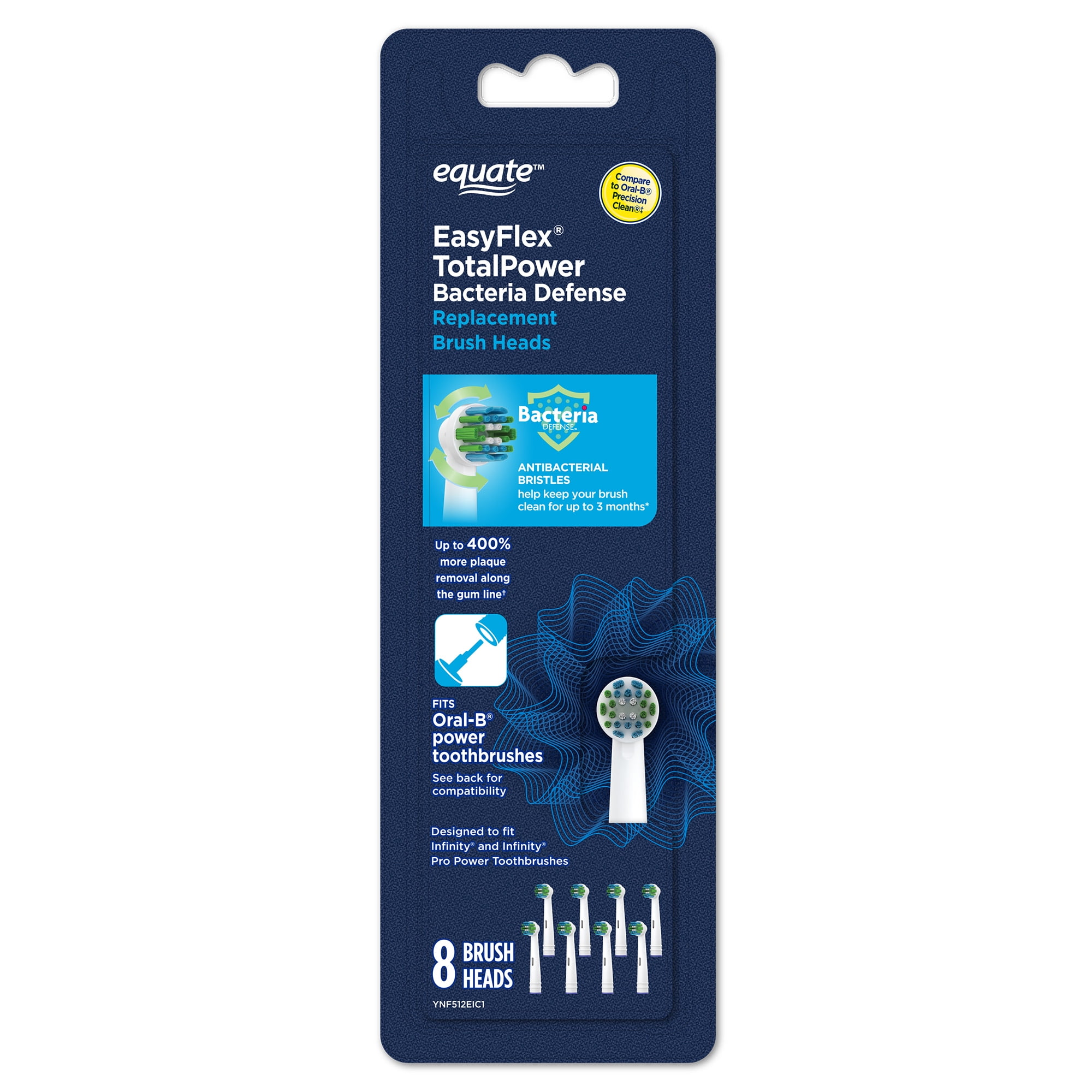Equate EasyFlex TotalPower Replacement Toothbrush Brush Heads