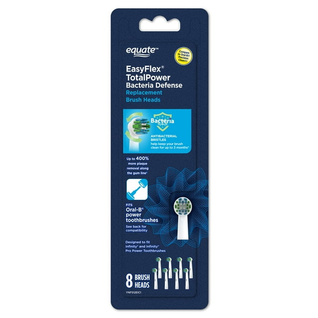 Equate EasyFlex TotalPower Replacement Toothbrush Brush Heads