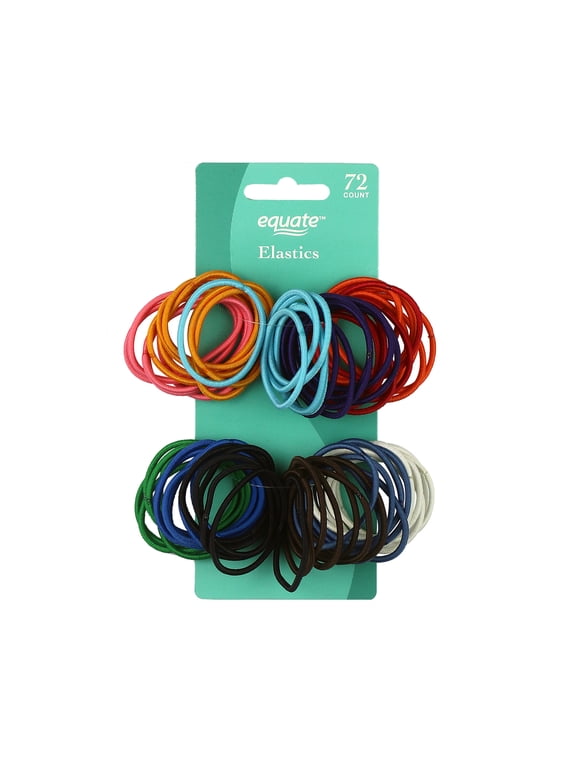 Elastics for Ponytail, Braids, or Buns, Assorted Colors, 72 Count