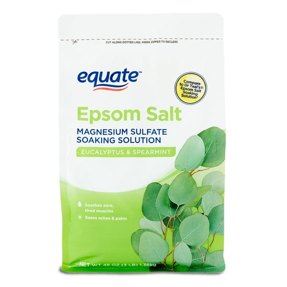 Equate Epsom Salt Bath Soak, Eucalyptus & Spearmint, 3 lb, Relaxing Foot Soak
