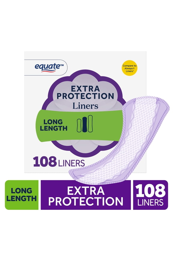 Extra Protection Everyday Panty Liners, Long Length, 108 Count