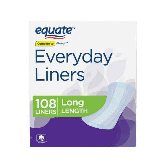 Equate Everyday Liners, Long, Unscented (108 Count)
