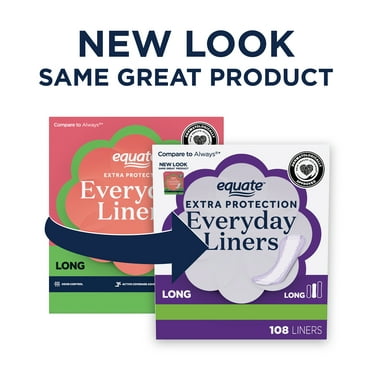 Equate Extra Protection Everyday Liners, Size Long (108 Count)