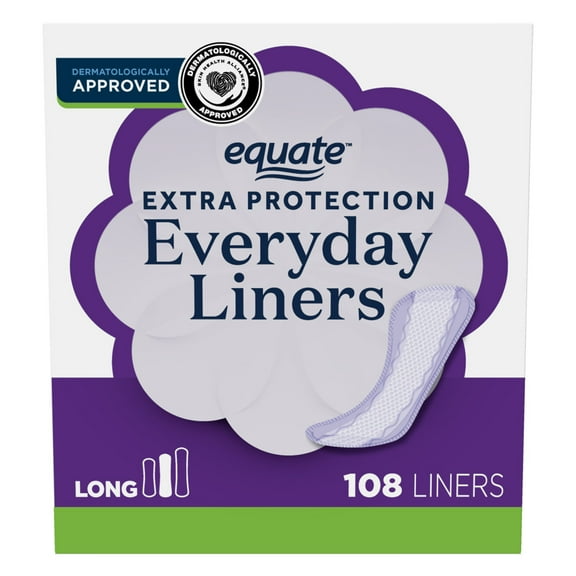 Equate Extra Protection Everyday Liners, Size Long (108 Count)