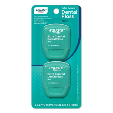 Equate Extra Comfort Dental Floss, Mint Flavor, 43.7 yds (2 Count)