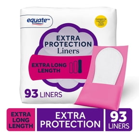 Equate Extra Protection Everyday Panty Liners, Extra Long Length, 93 Count