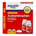 thumbnail image 1 of Equate Extra Strength Acetaminophen Caplets, 500 mg, Twin Pack, 200 Count, 1 of 2